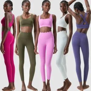 Women's wear Wave lace Fitness suit Women's Yoga vest Yoga pants workout suit workout clothes for women sports bra yoga set